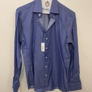 Thomas Pink Classic Blue Pinstripe Dress Shirt